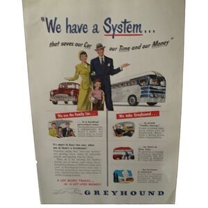 Vintage 1939 Greyhound We Have a System Ad Advertisement